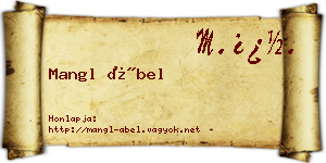 Mangl Ábel névjegykártya
